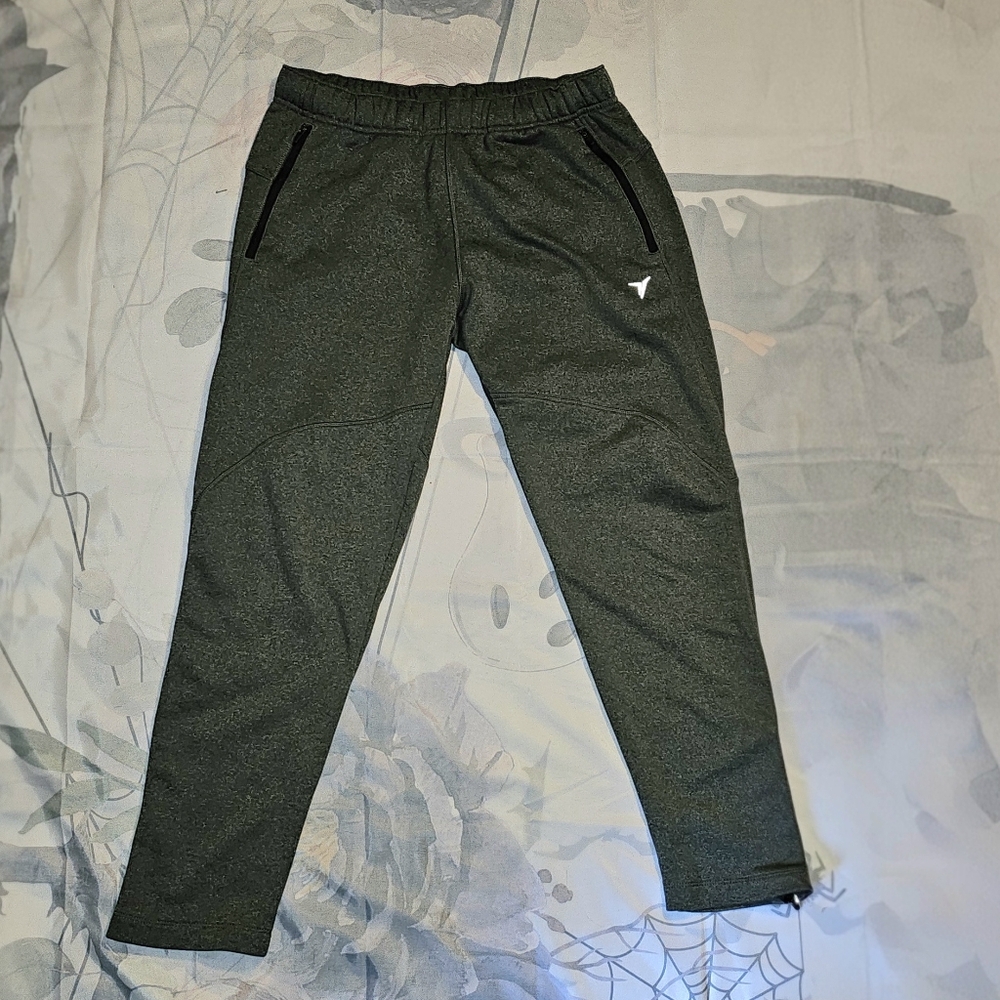 Old Navy Mens Go-Dry Ankle Zip Dark Gray Joggers